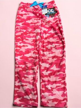 Girls' Pink Camo Fleece Pajama Pants - Cozy Sleep Bottoms